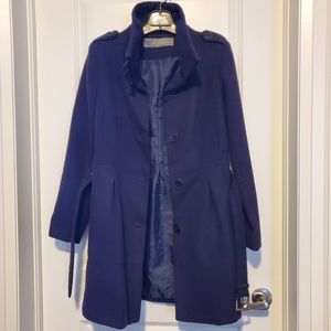 ZARA Purple Women's Belted Peacoat US M